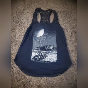 Hollister Navy Graphic Tank Top